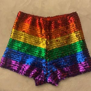 RAINBOW SEQUIN SHORTS